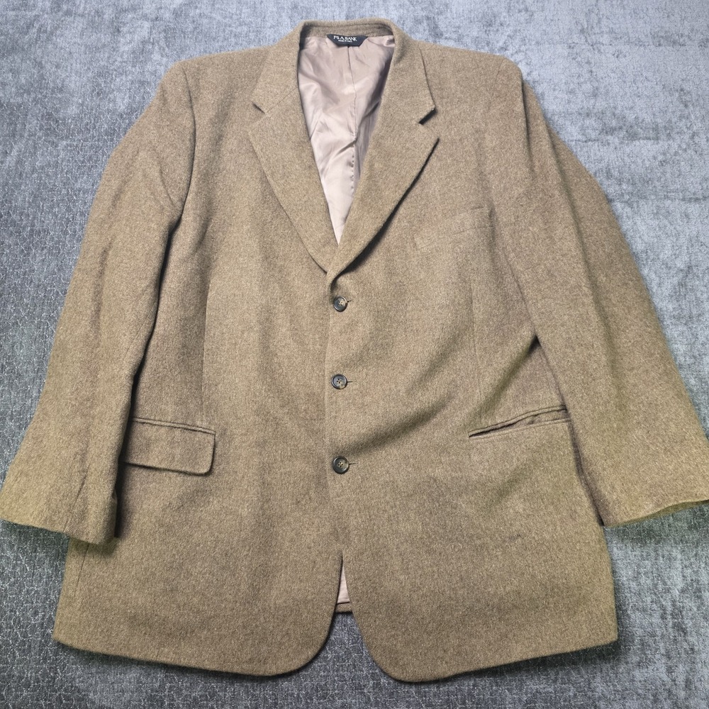Jos A Bank Blazer Mens 52R Camel Hair Brown 3 Button Structured Vtg